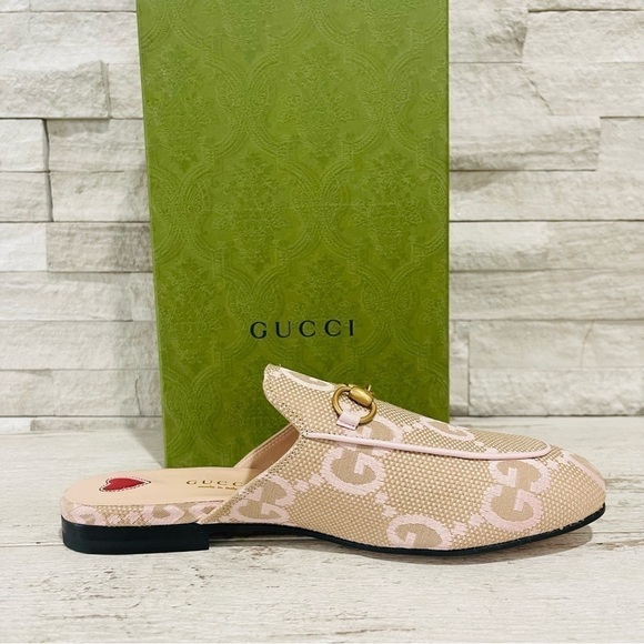 Gucci Jumbo GG Princetown Mules Slippers Perfect Pink Size 36 Canvas/Leather - Picture 9 of 16